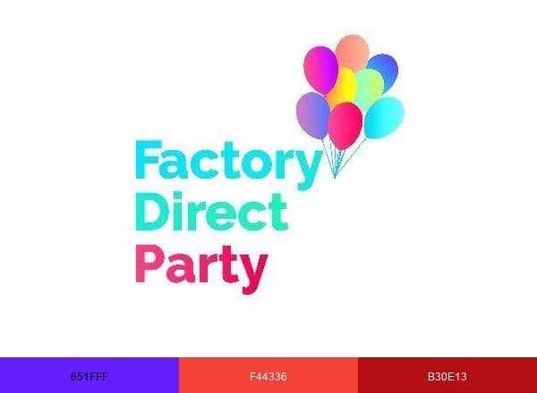 Factory Direct Party brand color palette