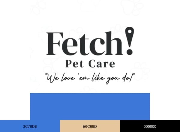 Fetch Pet Care brand color palette