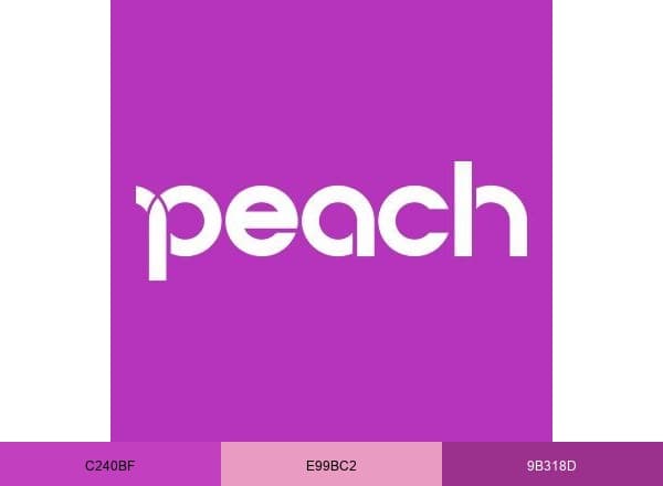 Peach Aviation brand color palette