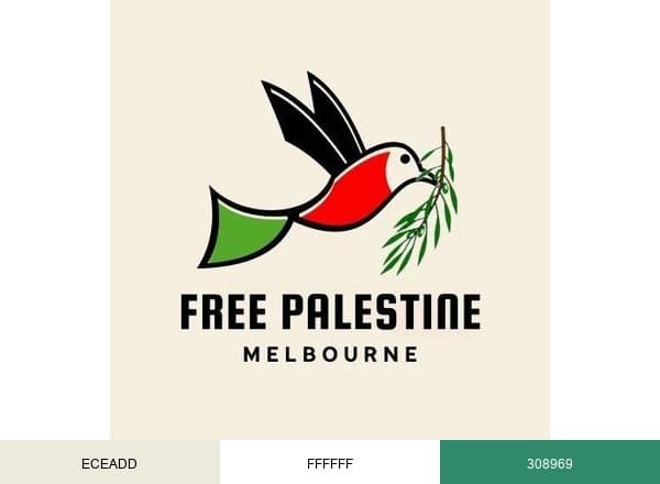Free Palestine Melbourne brand color palette