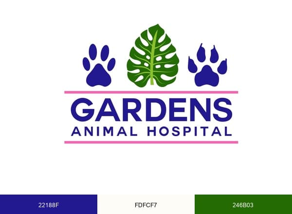 Gardens Animal Hospital brand color palette
