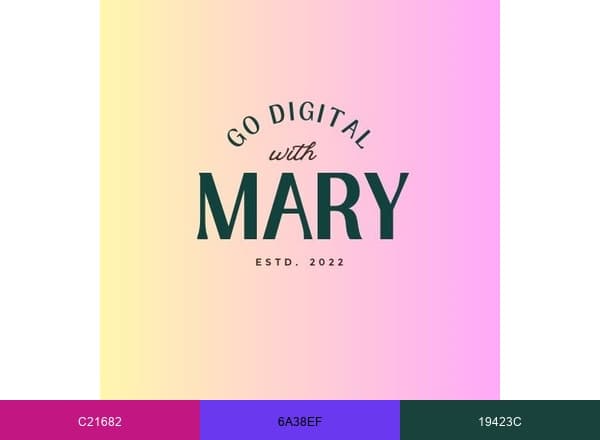 Go Digital with Mary brand color palette