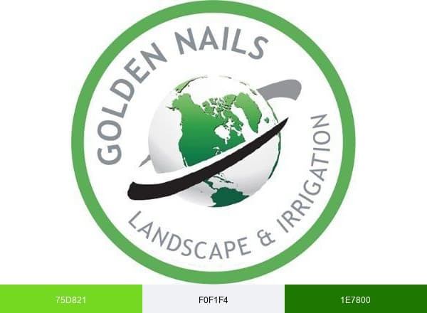 Golden Nails Landscape & Irrigation brand color palette