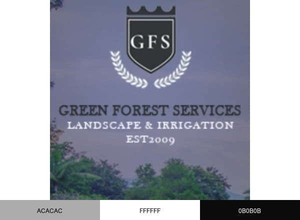 Green Forest Sprinklers brand color palette