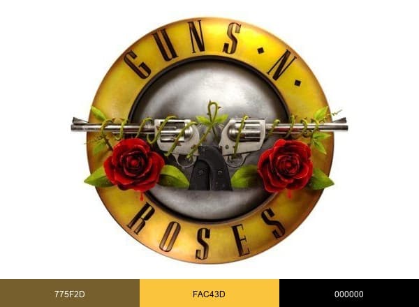 Guns N' Roses brand color palette