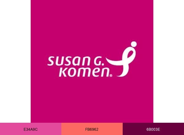 Susan G. Komen brand color palette