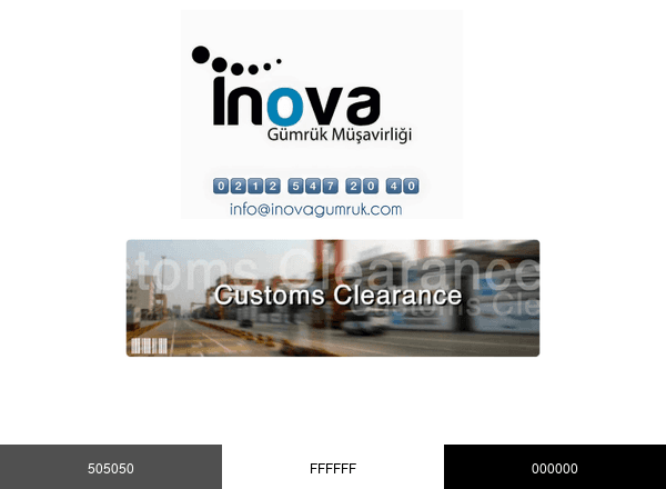 İnova Gümrük brand color palette