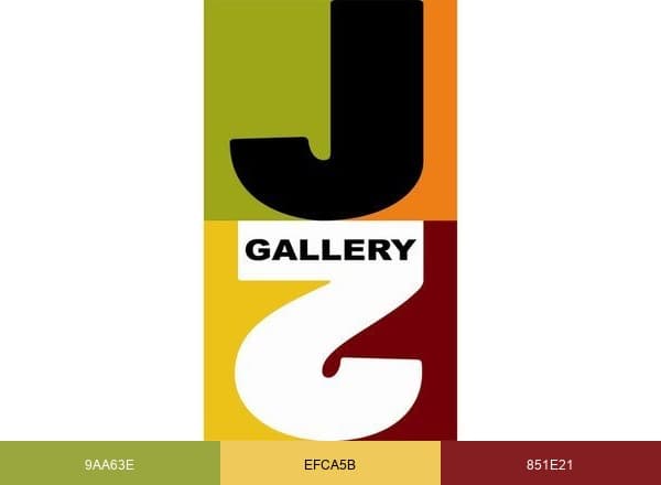 J2 Gallery brand color palette