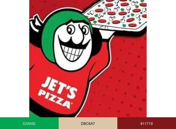 Jet's Pizza brand color palette