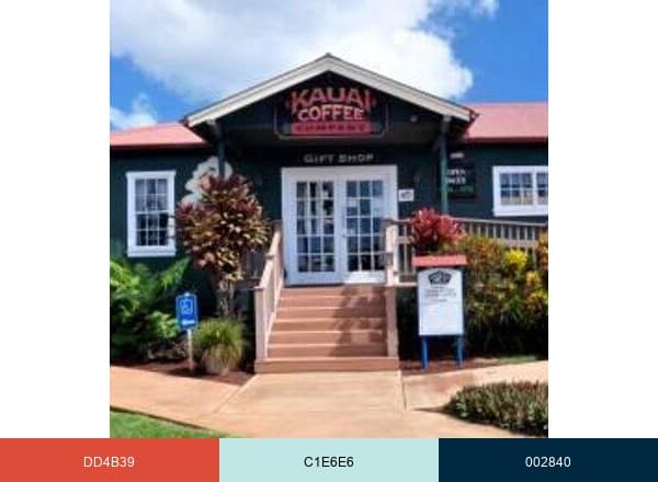 Kauai Coffee Company brand color palette
