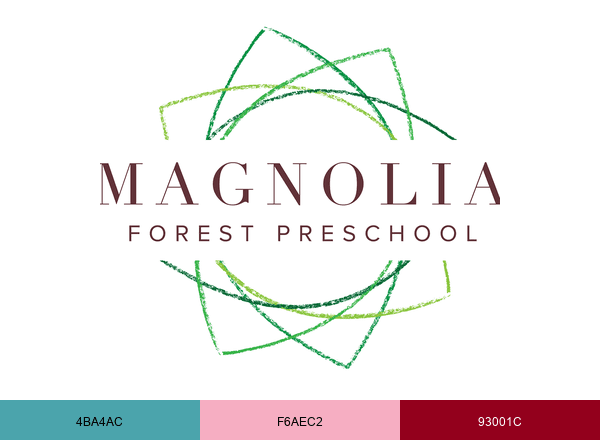 Magnolia Forest Preschool brand color palette
