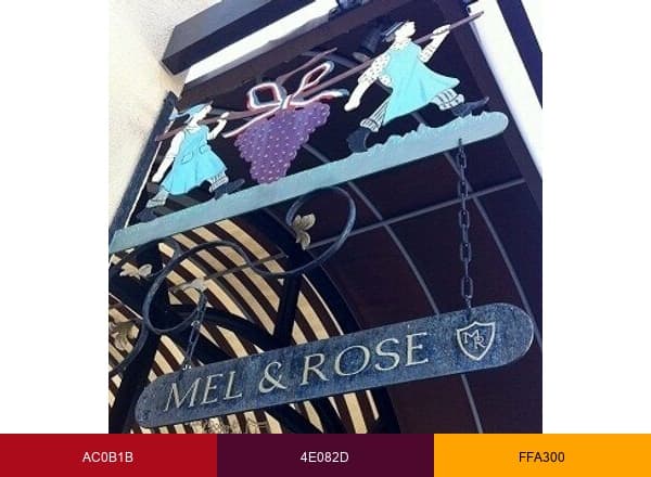 Mel & Rose Wine brand color palette