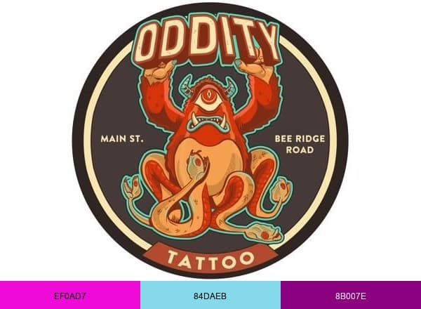 Oddity Tattoo brand color palette