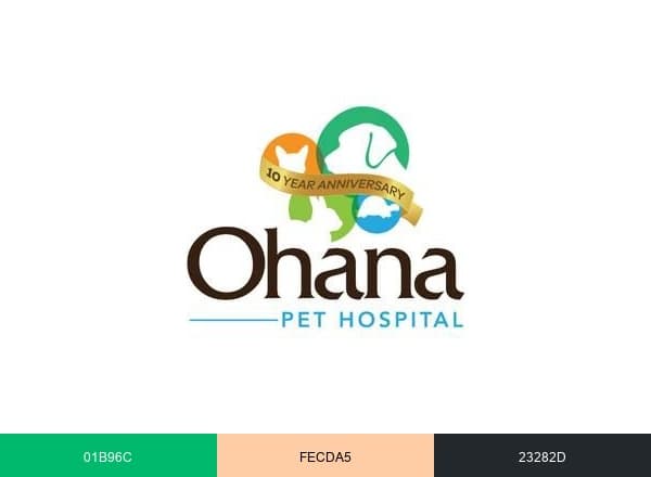 Ohana Pet Hospital brand color palette