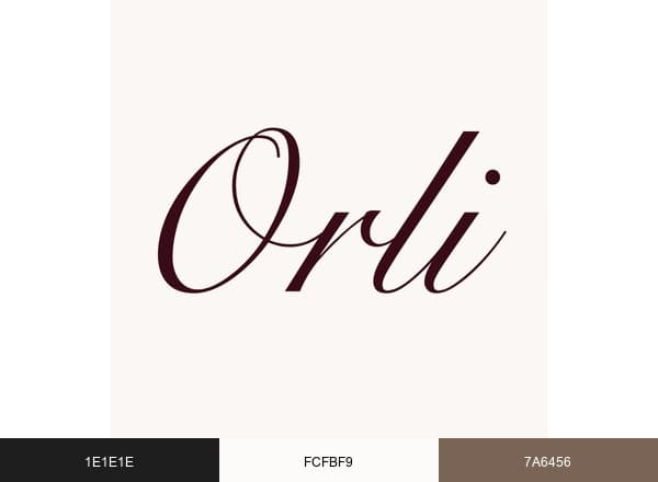 Orli Jewellery brand color palette