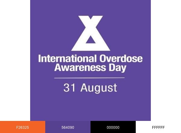 International Overdose Awareness Day brand color palette