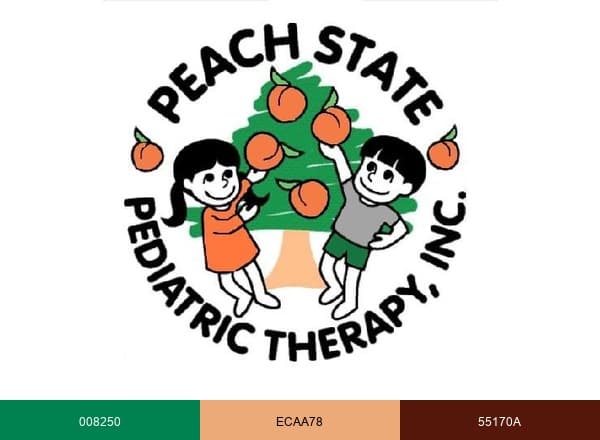 Peach State Pediatric Therapy brand color palette