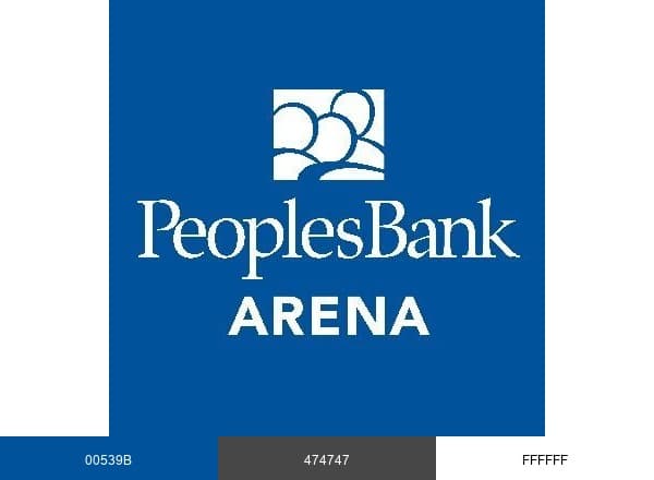 PeoplesBank Arena brand color palette