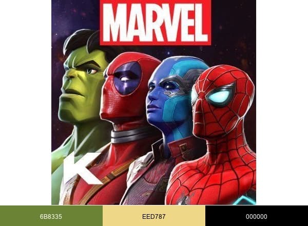 Marvel Contest of Champions brand color palette
