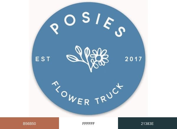 Posies Flower Truck brand color palette