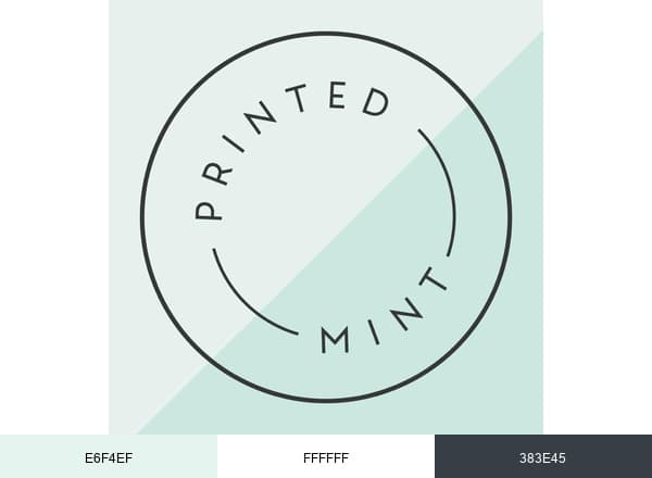 Printed Mint brand color palette