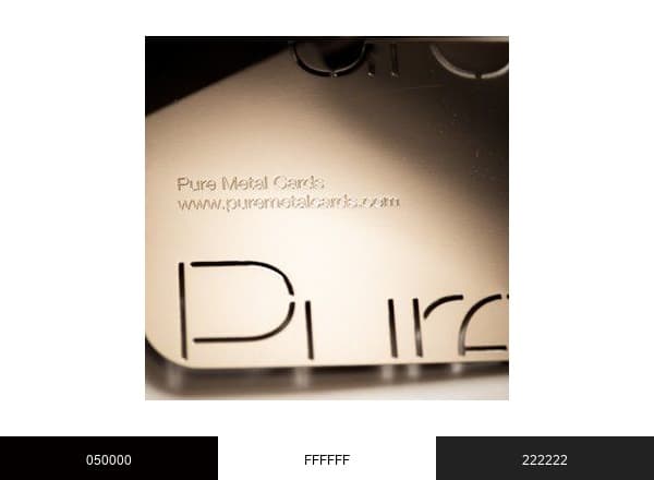 Pure Metal Cards brand color palette