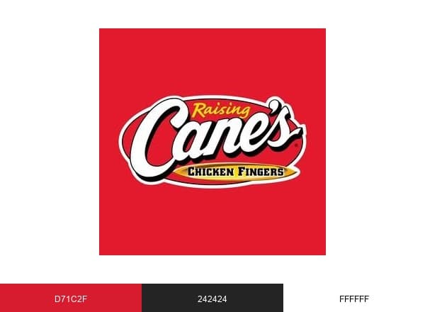 Raising Cane's brand color palette