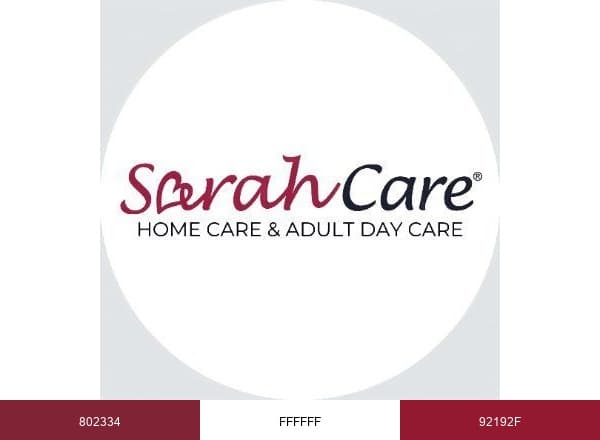 SarahCare Home Care & Adult Day Care brand color palette