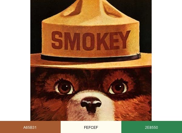 Smokey Bear brand color palette