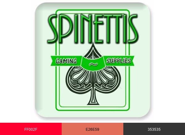 Spinettis Gaming brand color palette