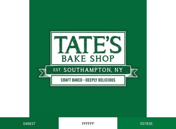 Tate's Bake Shop brand color palette