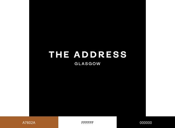 The Address Glasgow brand color palette