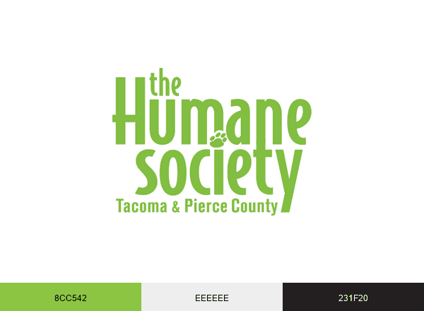 The Humane Society for Tacoma & Pierce County brand color palette