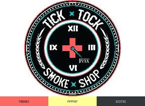 Tick Tock Smoke Shop brand color palette