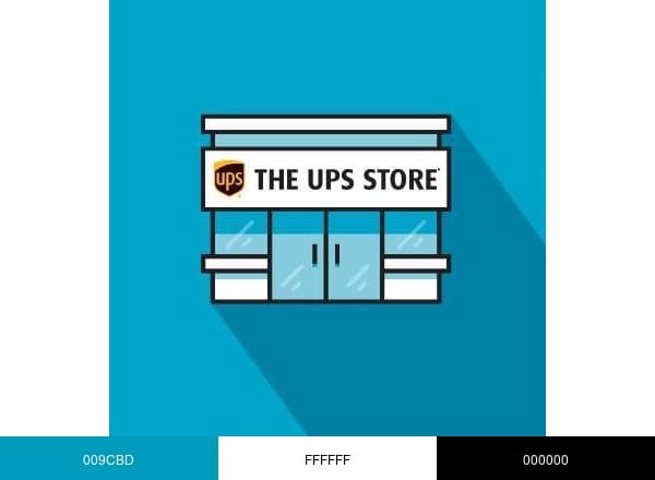 The UPS Store brand color palette
