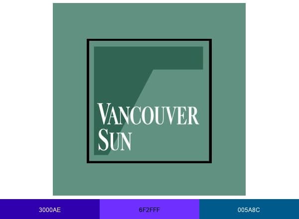 The Vancouver Sun brand color palette