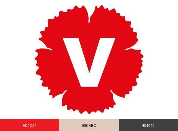 Vänsterpartiet brand color palette