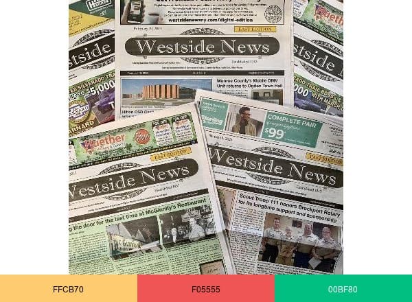 Westside News Inc. brand color palette