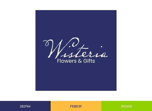 Wisteria Flowers and Gifts brand color palette