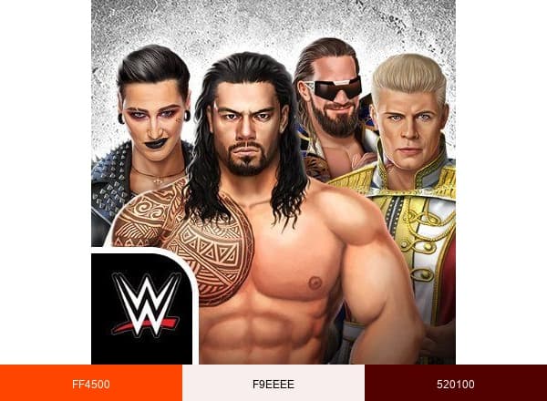 WWE Champions brand color palette