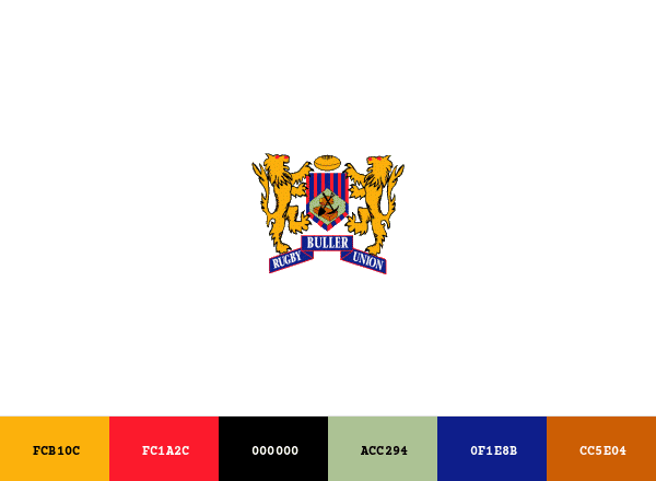 Buller Rugby Football Union brand color palette