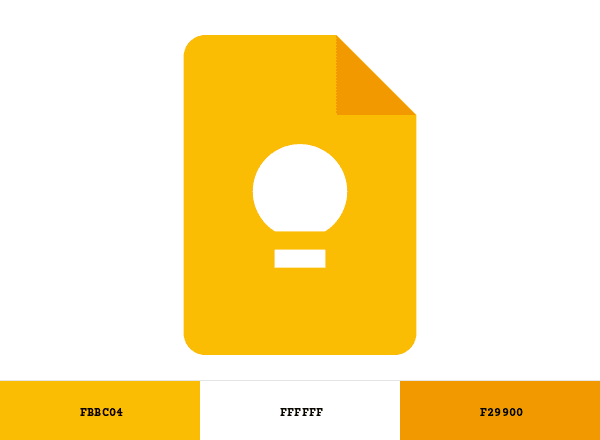 Google Keep brand color palette