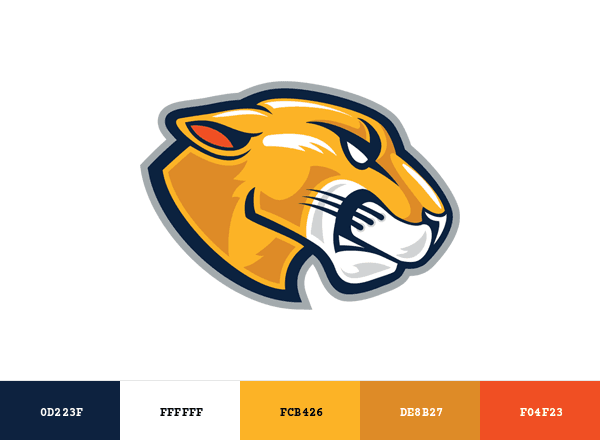 Massachusetts College of Liberal Arts Trailblazers brand color palette