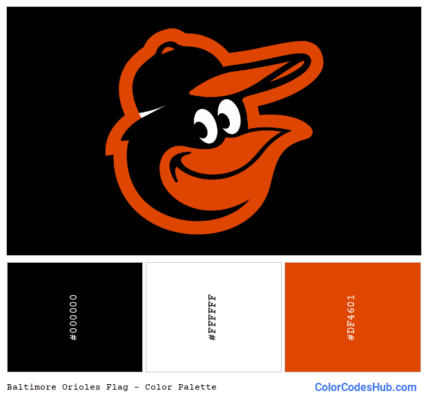 Baltimore Orioles flag color palette