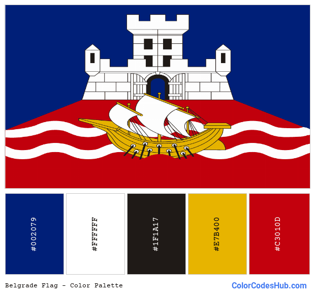 Belgrade flag color palette