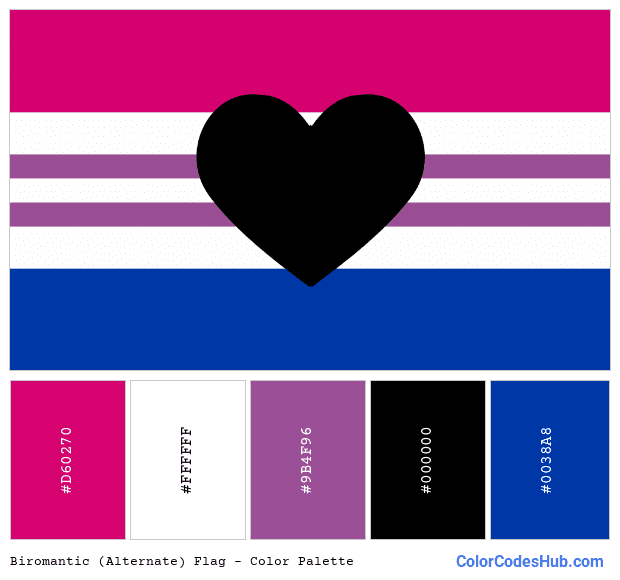 Biromantic (Alternate) flag color palette