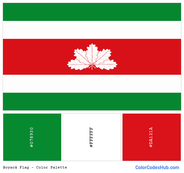 Boyacá flag color palette