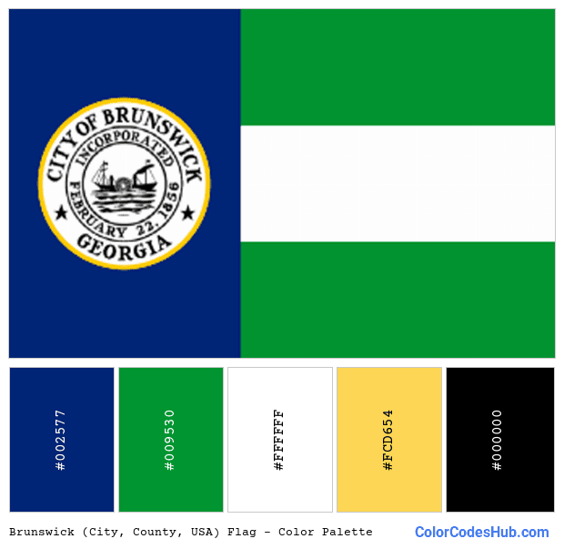 Brunswick (City, County, USA) flag color palette