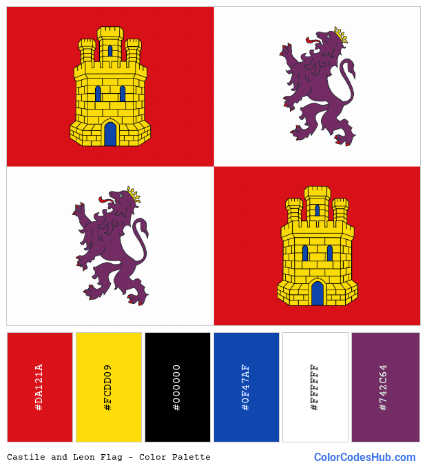 Castile and Leon flag color palette