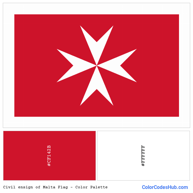 Civil ensign of Malta flag color palette